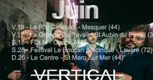 Les membres du groupe de Vertical avec leur p^rogrammation de juin avec le 26 juin un concert au café-concert Le Centre